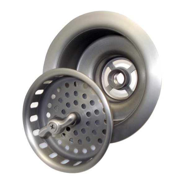 Mr. Scrappy Brushed Nickel Sink Basket Strainer and Flange 21-DSB-BN